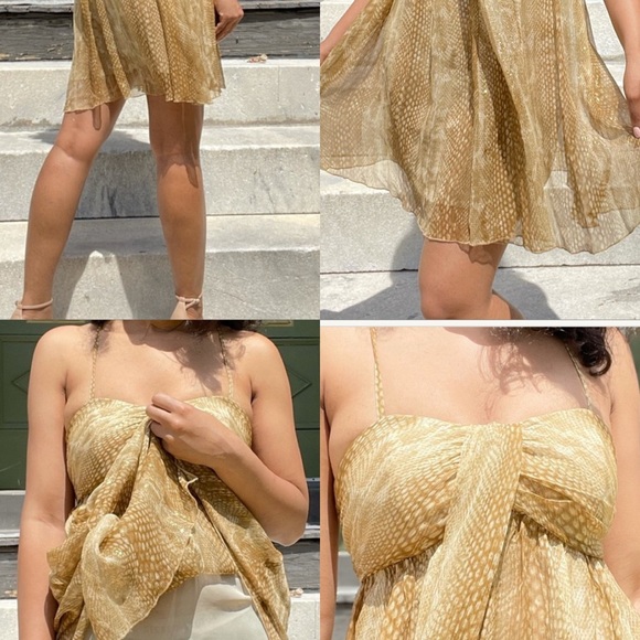 Express Gold Snakeskin Strapless Mini Dress NWT Size 2 | Animal Print - Picture 9 of 9